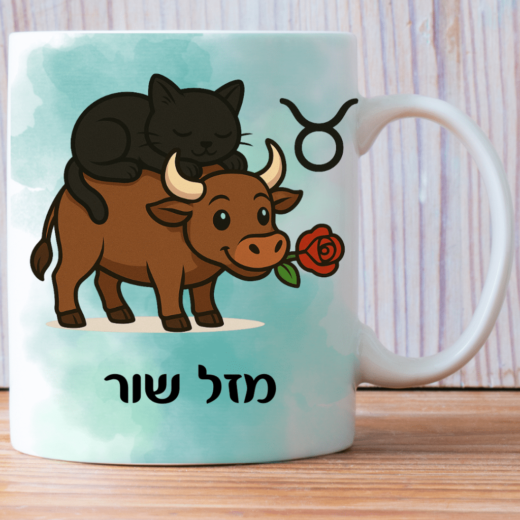 כוס לשתיה מזלות בהתאמה אישית - מזל שור