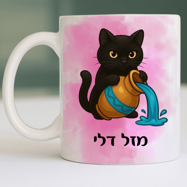 כוס מזל דלי רקע ורוד עיצוב ייחודי של אתר מיצי