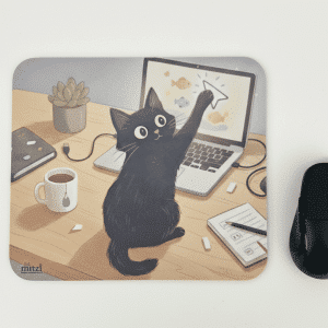 משטח מלבני לעכבר חתול עם מחשב דגם 'Click'