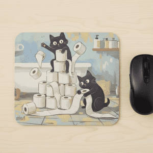 משטח מלבני לעכבר חתולים שובבים דגם 'Playful'