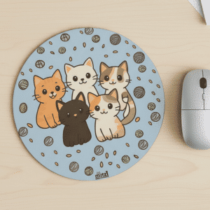 משטח עגול לעכבר עם חתולים דגם FRIENDS