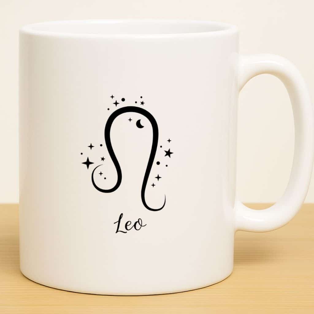 כוס מזל אריה לשתיה חמה מקרמיקה דגם Astrology צד אחורי