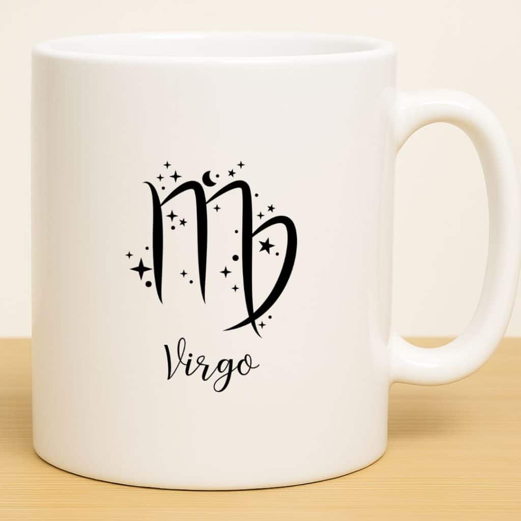 כוס מזל בתולה לשתיה חמה מקרמיקה דגם Astrology צד אחורי