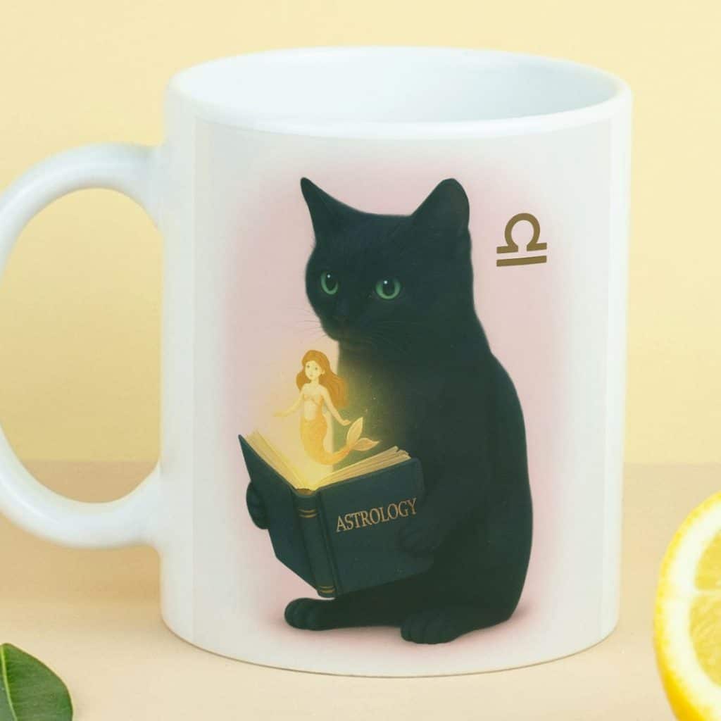 כוס מזל בתולה לשתיה חמה מקרמיקה דגם Astrology צד קדמי
