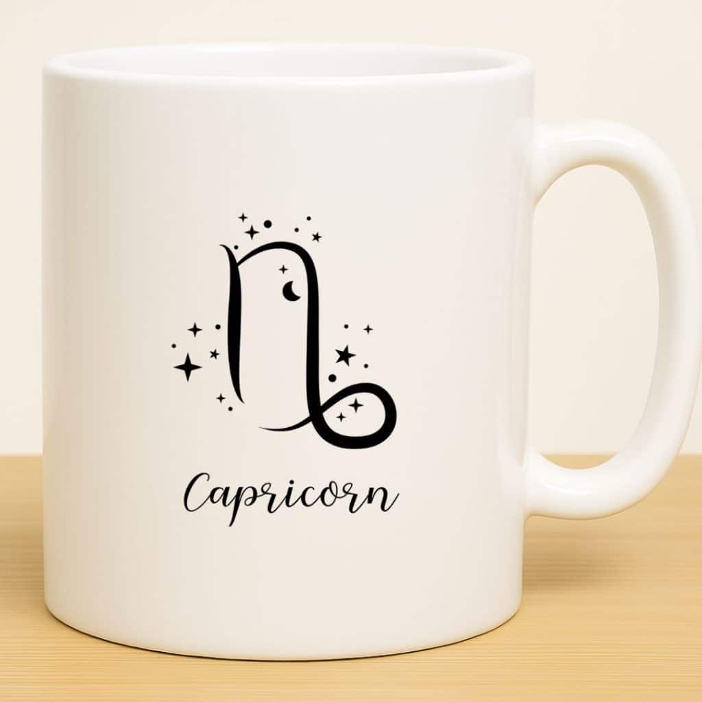 כוס מזל גדי לשתיה חמה מקרמיקה דגם Astrology צד אחורי