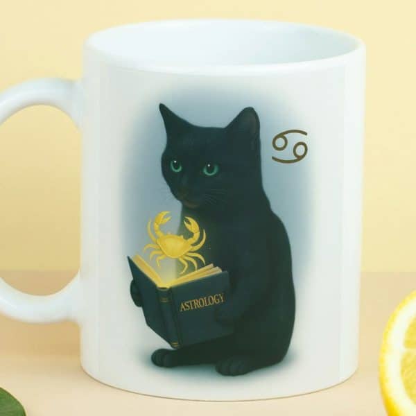 כוס מזל סרטן לשתיה חמה מקרמיקה דגם Astrology צד קדמי