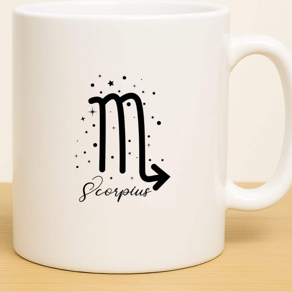 כוס מזל עקרב לשתיה חמה מקרמיקה דגם Astrology צד אחורי