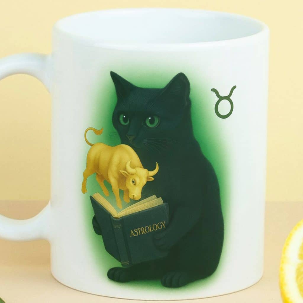 כוס מזל שור לשתיה חמה מקרמיקה דגם Astrology צד קדמי