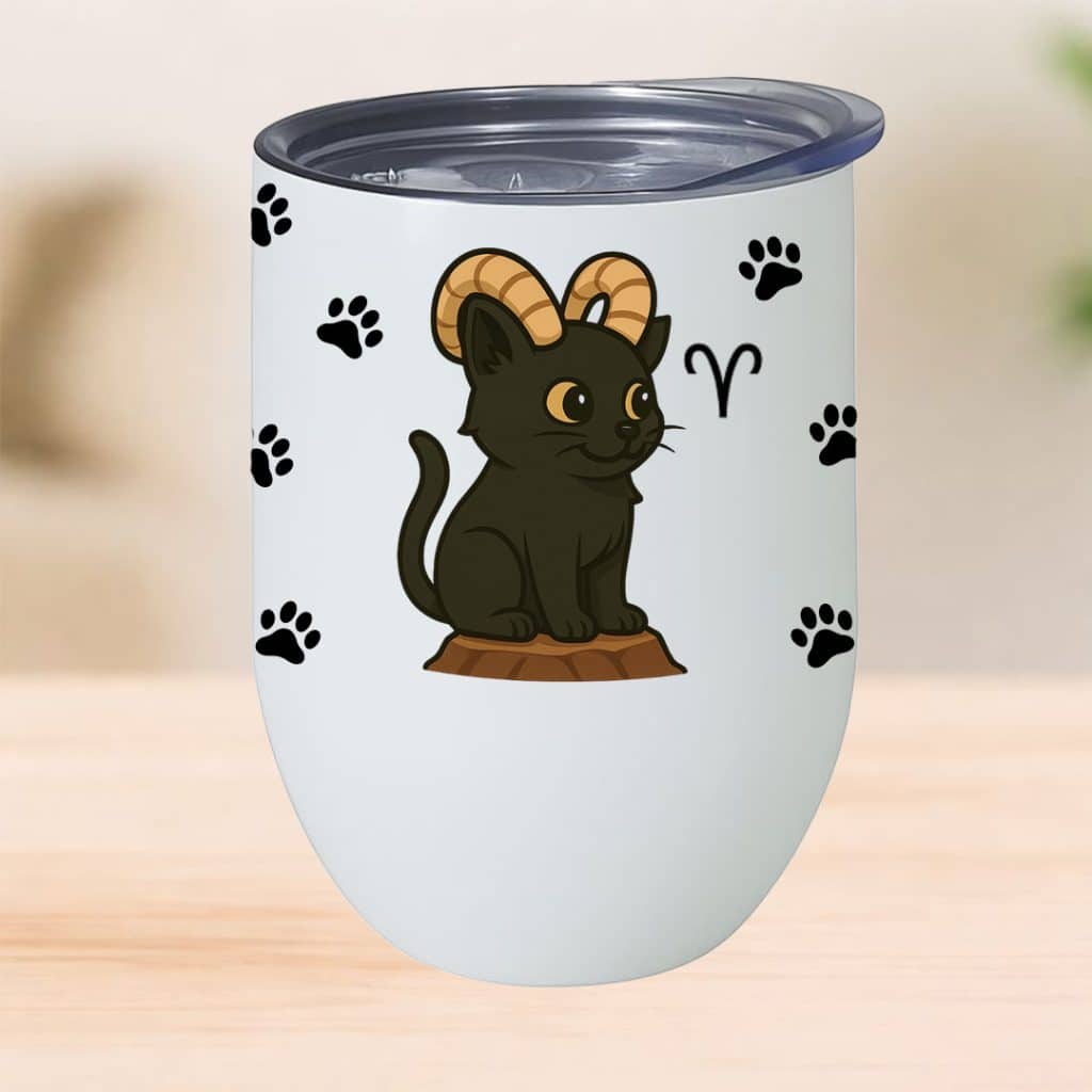 כוס תרמית לשתיה חמה מזל טלה דגם ZODIACAT