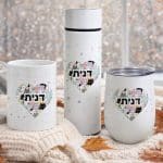 סט חורפי מושלם כוס תרמית, כוס לשתיה חמה ובקבוק שומר קור וחום לשתיה עם חתולים דגם Meow Love