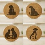 סט תחתיות עגולות שטוחות משעם לאוהבי חתולים וכלבים דגם Lovepaw כל התחתיות