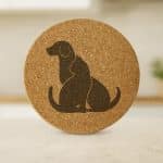 תחתיות שעם עגולות לכוסות לאוהבי חתולים וכלבים דגם LovePaw 2