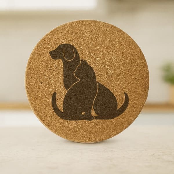 תחתיות שעם עגולות לכוסות לאוהבי חתולים וכלבים דגם LovePaw 2