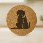 תחתיות שעם עגולות לכוסות לאוהבי חתולים וכלבים דגם LovePaw 4