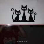 שלישיית סילואט חתולים יושבים ’TRICAT’